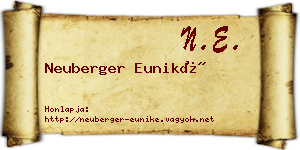 Neuberger Euniké névjegykártya